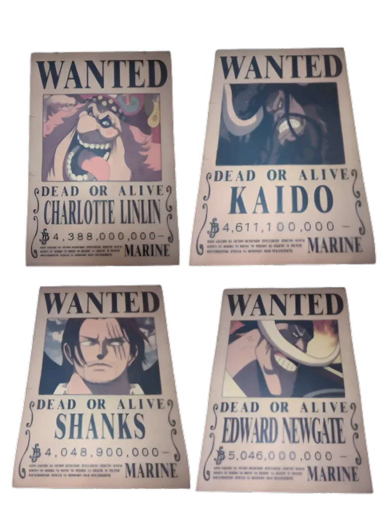 Pack Anciens Yonkos Roger Whitebeard format A3 papier vieilli - Wanted Store One Piece