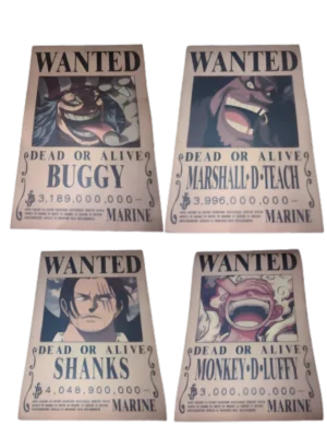 affiches-de-recherche-empereurs Pack 4 Yonkos Empereurs des Mers format A3 papier vieilli - Wanted Store One Piece