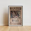 Baggy Affiche Wanted Buggy le Clown 3,189 milliards ฿ - One Piece format A3 papier vieilli
