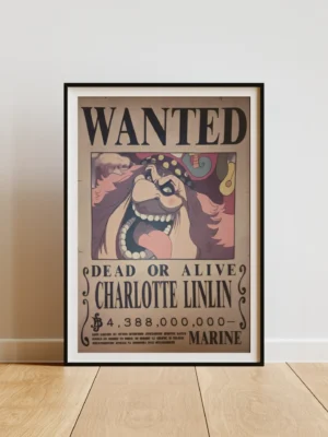 Big-Mom Affiche Wanted Charlotte Linlin Big Mom 4,388 milliards ฿ - One Piece format A3 papier vieilli