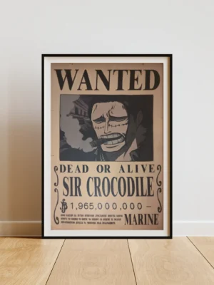 Crocodile Affiche Wanted Sir Crocodile 1,965 milliard ฿ - One Piece format A3 papier vieilli