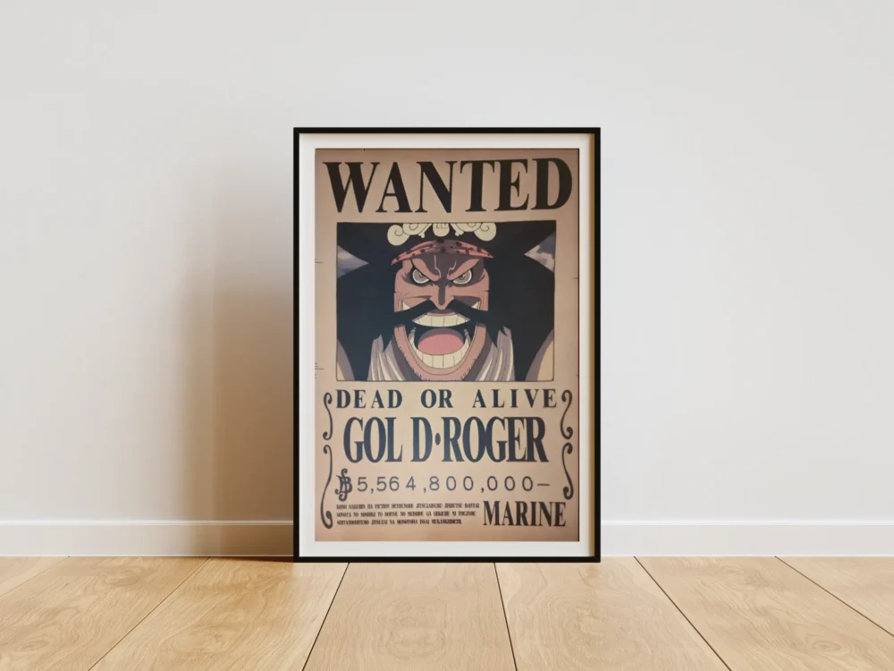 GolDRoger Affiche Wanted Gol D. Roger Roi des Pirates - One Piece format A3 papier vieilli