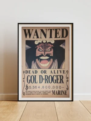 GolDRoger Affiche Wanted Gol D. Roger Roi des Pirates - One Piece format A3 papier vieilli