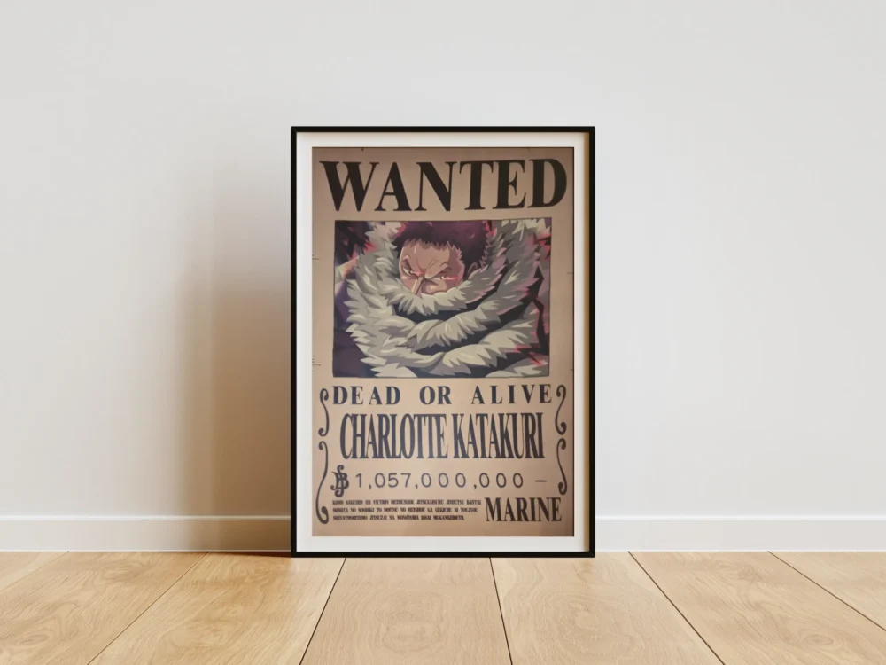 Katakuri Affiche Wanted Charlotte Katakuri 1,057 milliard ฿ - One Piece format A3 papier vieilli