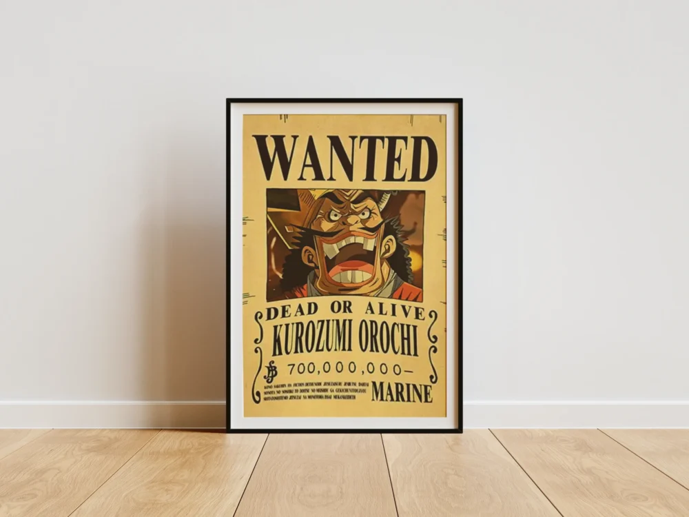 Orochi Affiche Wanted Kurozumi Orochi Shogun - One Piece format A3 papier vieilli