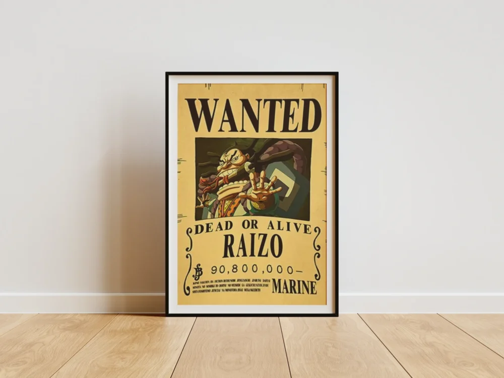 Raizo Affiche Wanted Raizo Ninja - One Piece format A3 papier vieilli