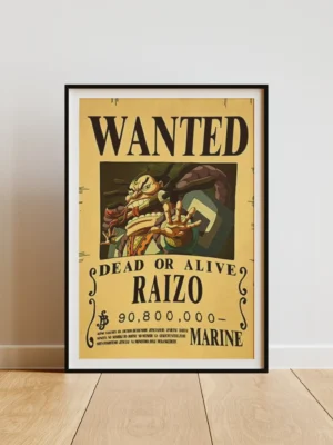Raizo Affiche Wanted Raizo Ninja - One Piece format A3 papier vieilli