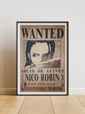 Robin Affiche Wanted Nico Robin Demon Child 930 millions ฿ - One Piece format A3 papier vieilli
