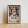 Shanks Affiche Wanted Shanks le Roux 4,048 milliards ฿ - One Piece format A3 papier vieilli