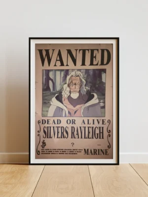 Silvers-Rayleigh Affiche Wanted Silvers Rayleigh - One Piece format A3 papier vieilli