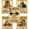 affiches-marine Pack Marine Amiraux Akainu Aokiji Kizaru format A3 papier vieilli - Wanted Store One Piece
