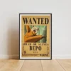 bepo Affiche Wanted Bepo Mink - One Piece format A3 papier vieilli