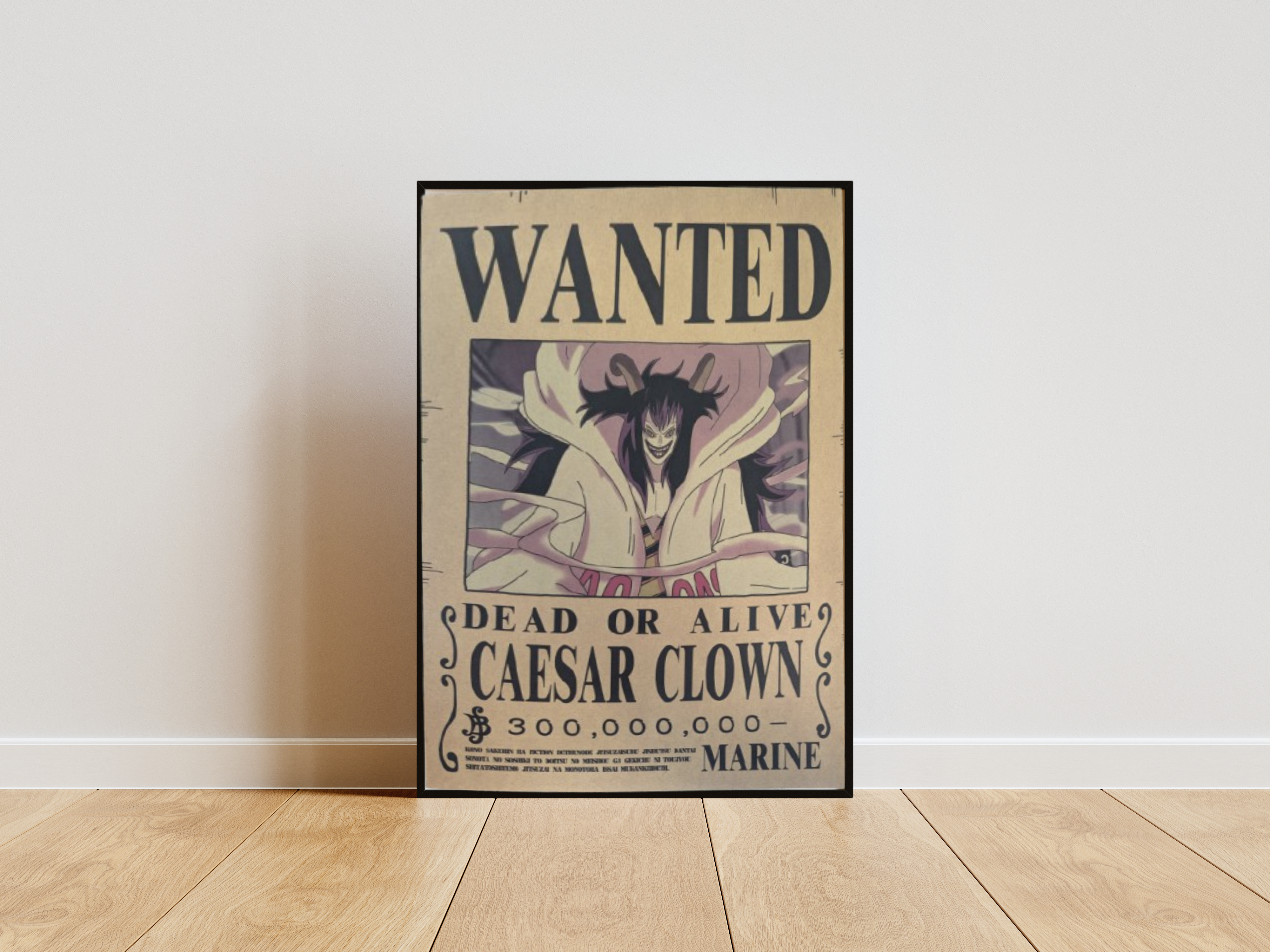 CaesarClown Affiche Wanted Caesar Clown Maître Gaz - One Piece format A3 papier vieilli