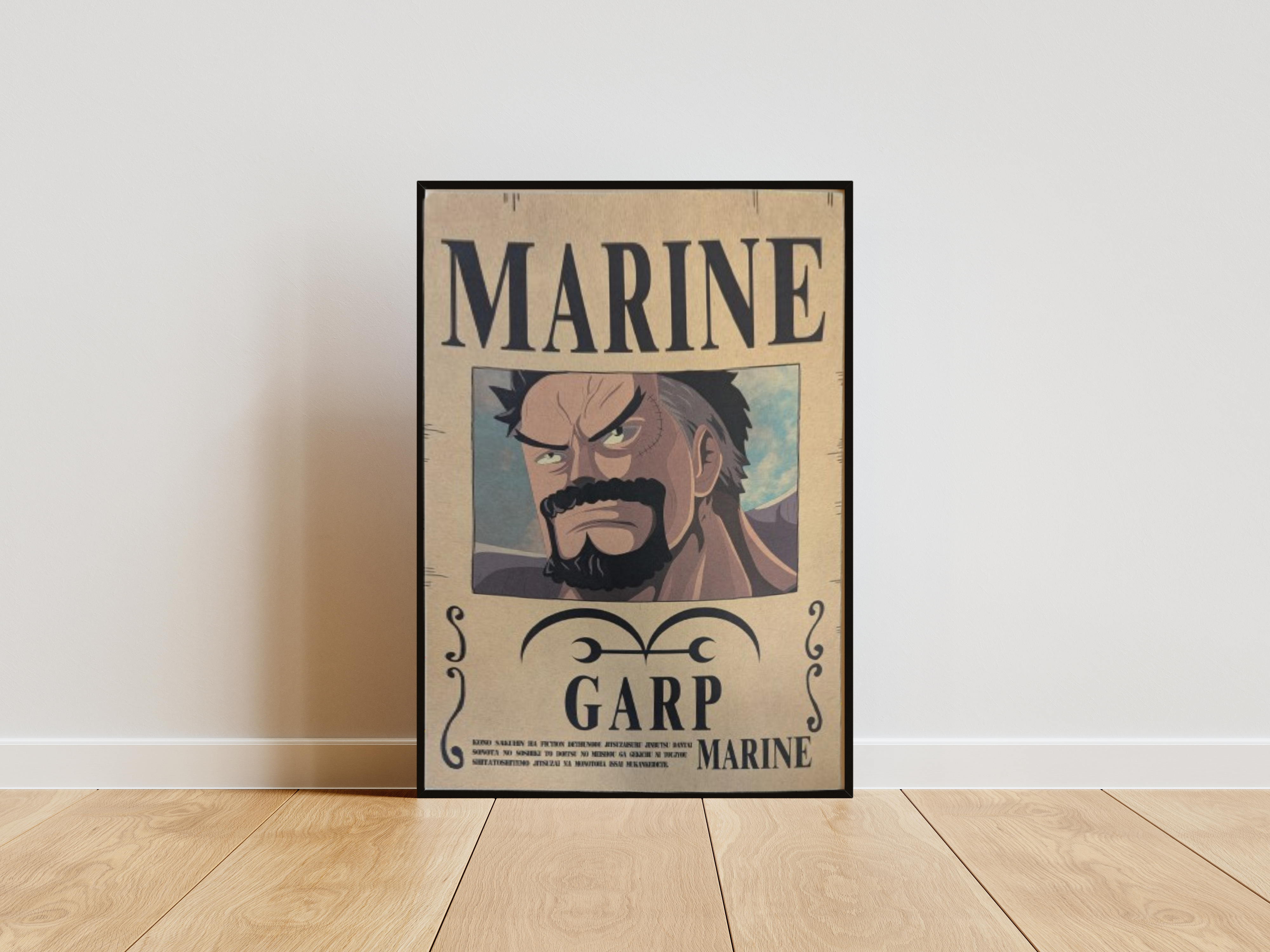 Affiche Monkey D. Garp le Héros One Piece format A3 papier vieilli