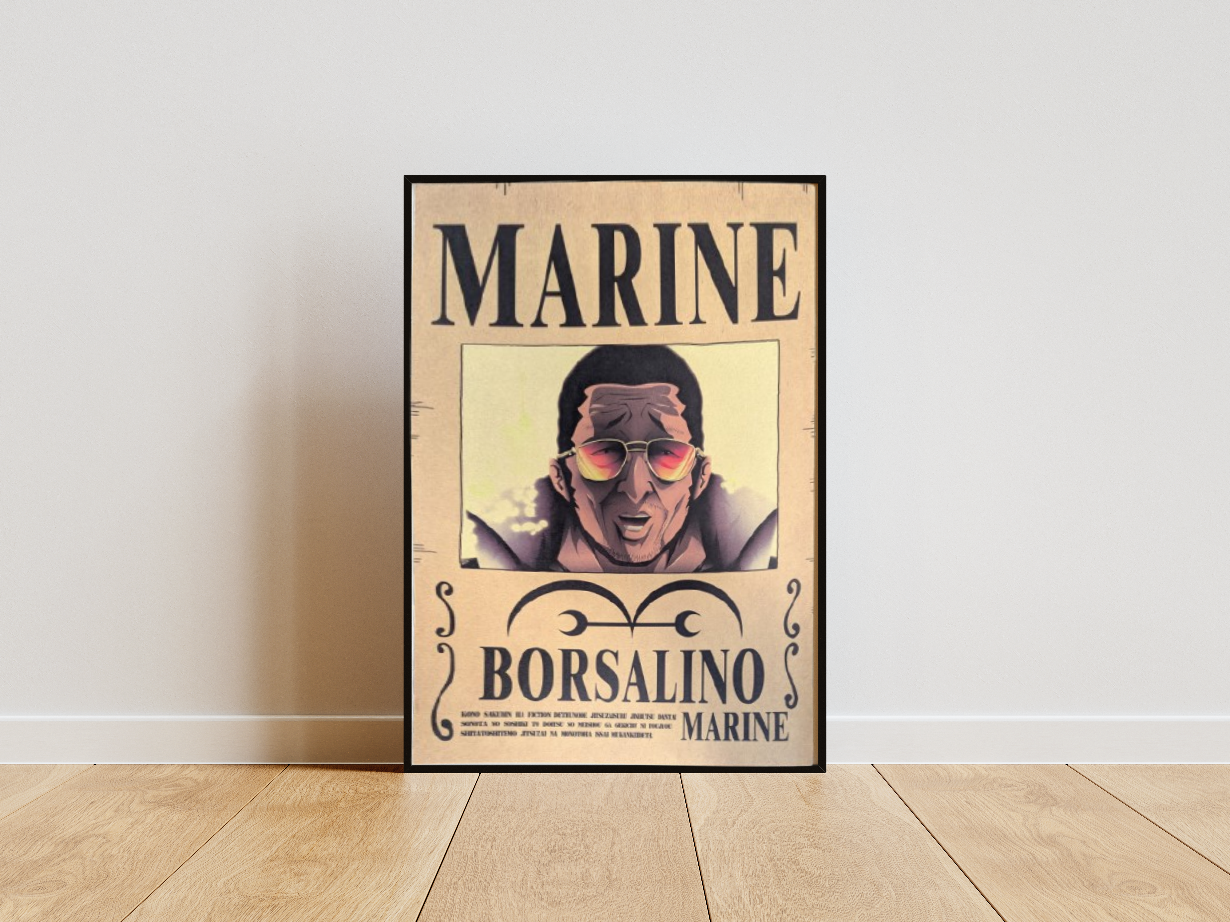 Kizaru Affiche Borsalino Kizaru Amiral One Piece format A3 papier vieilli