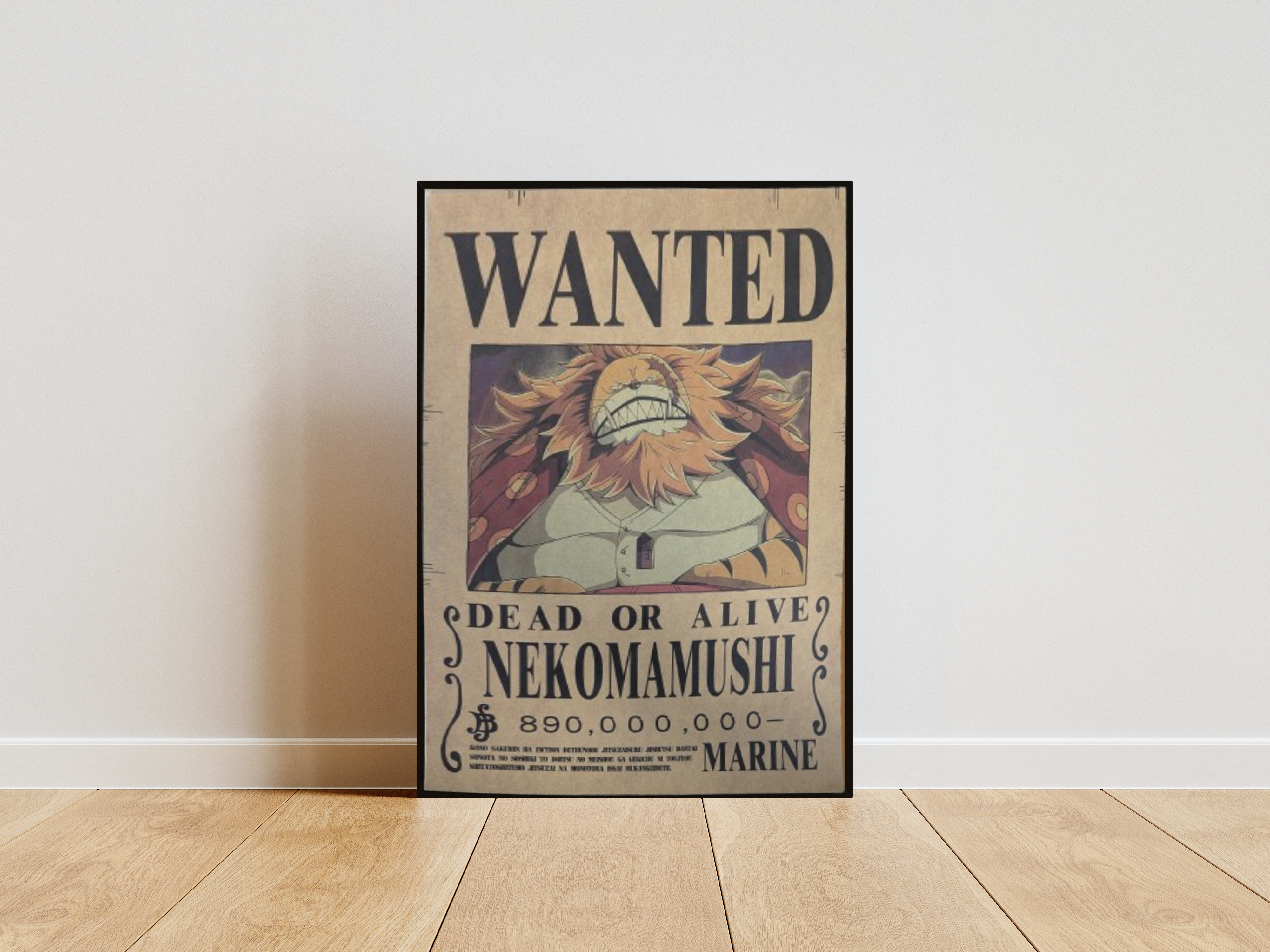Nekomamushi Affiche Wanted Nekomamushi Souverain Nuit - One Piece format A3 papier vieilli