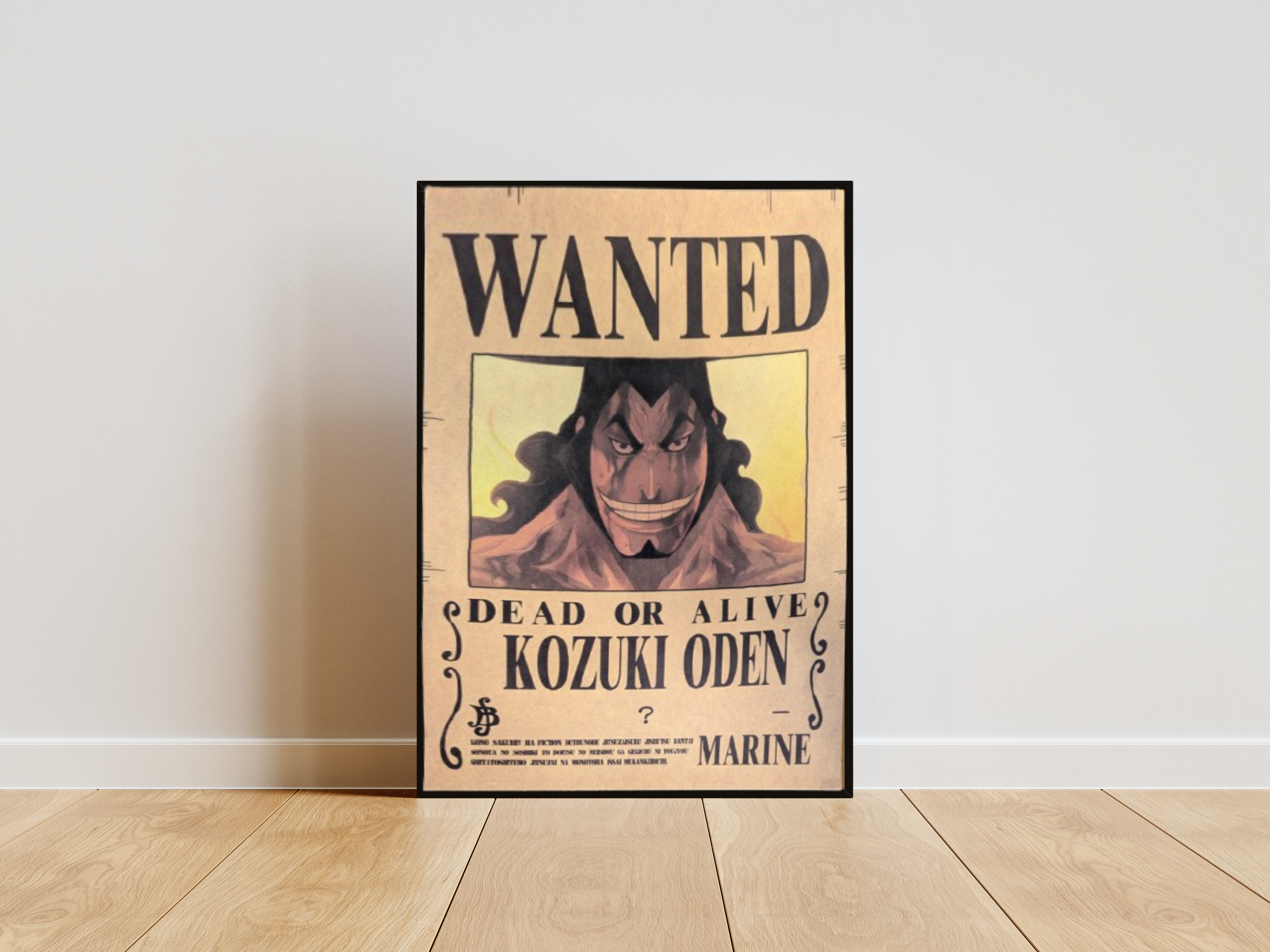 Oden Affiche Wanted Kozuki Oden Daimyo - One Piece format A3 papier vieilli