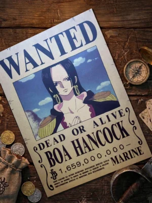 Boa_Hancock_pirate Affiche Wanted Boa Hancock - One Piece format A3 papier vieilli