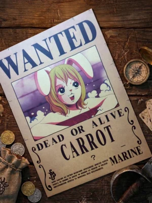 Carrot_pirate Affiche Wanted Carrot - One Piece format A3 papier vieilli