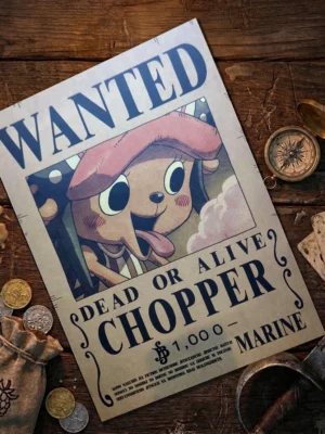 Chopper_pirate Affiche Wanted Chopper - One Piece format A3 papier vieilli