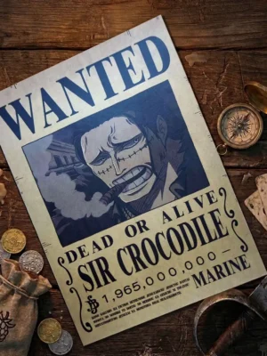 Crocodile_pirate Affiche Wanted Crocodile - One Piece format A3 papier vieilli