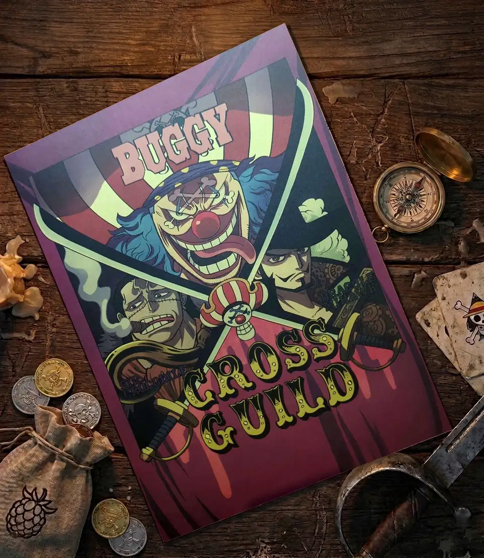 Cross_Guild_pirate Affiche Wanted Cross Guild - One Piece format A3 papier vieilli