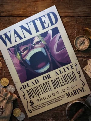 Doflamingo_pirate Affiche Wanted Doflamingo - One Piece format A3 papier vieilli
