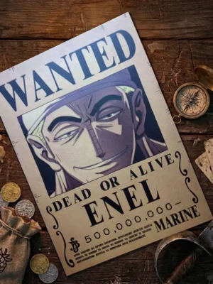Ener_pirate Affiche Wanted Ener - One Piece format A3 papier vieilli