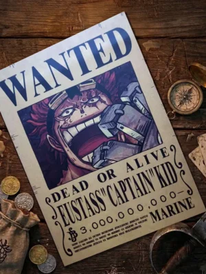 Eustass_kid_pirate Affiche Wanted Eustass Kid - One Piece format A3 papier vieilli