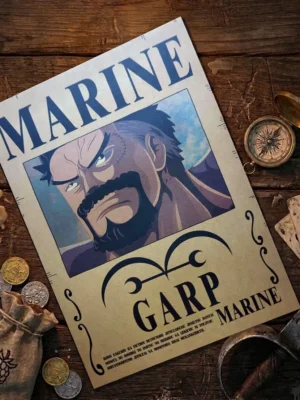 Garp_pirate Affiche Wanted Garp - One Piece format A3 papier vieilli