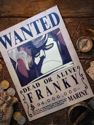 General_Franky Affiche Wanted General Franky - One Piece format A3 papier vieilli