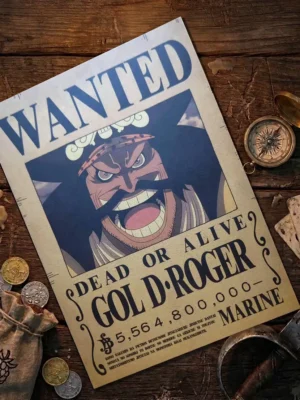 Gol_D_Roger_pirate Affiche Wanted Gol D Roger - One Piece format A3 papier vieilli