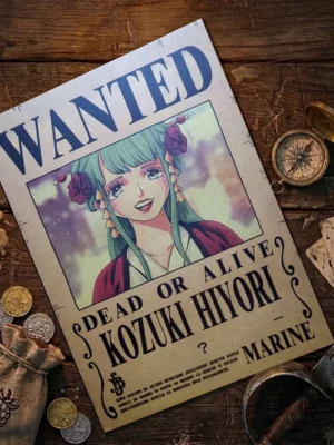 Hiyori_pirate Affiche Wanted Hiyori - One Piece format A3 papier vieilli