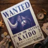 Kaido_pirate Affiche Wanted Kaido - One Piece format A3 papier vieilli
