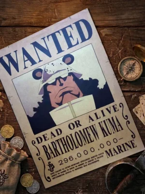 Kuma_pirate Affiche Wanted Kuma - One Piece format A3 papier vieilli
