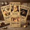 Lot_Anciens_Yonko Pack Anciens Yonkos barbe blanche, Shanks, Kaido, Big mom format A3 papier vieilli - Wanted Store One Piece