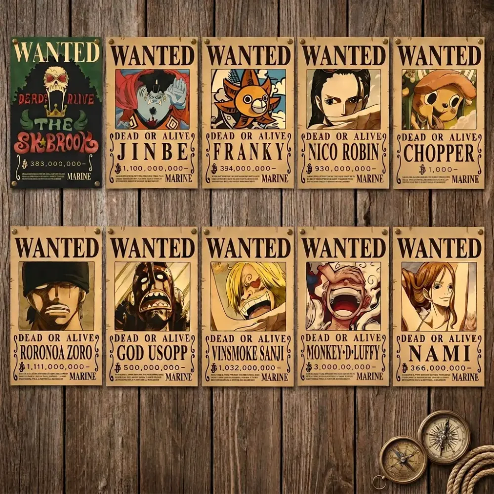 Lot_Equipage Pack Equipage Luffy format A3 papier vieilli - Wanted Store One Piece