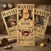 Lot_Nouveaux_Yonko Pack 4 Yonkos Empereurs des Mers format A3 papier vieilli - Wanted Store One Piece