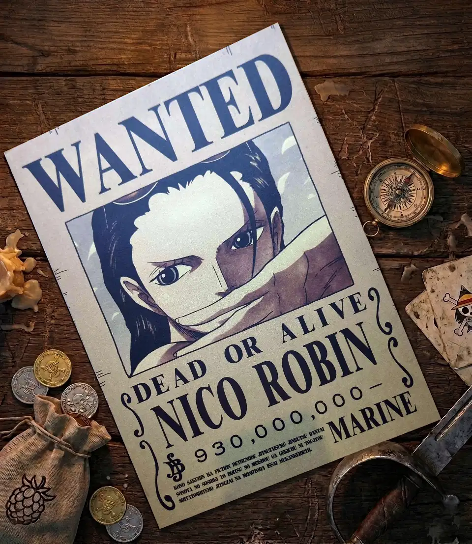Nico_Robin Affiche Wanted Nico Robin - One Piece format A3 papier vieilli