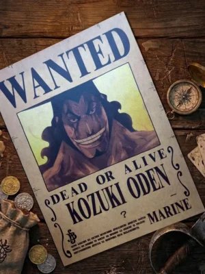 Oden_pirate Affiche Wanted Oden - One Piece format A3 papier vieilli
