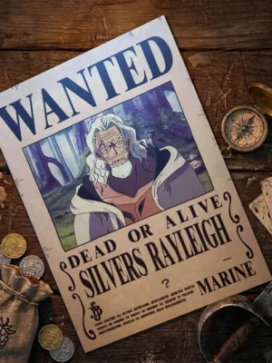 Rayleigh_pirate Affiche Wanted Rayleigh - One Piece format A3 papier vieilli