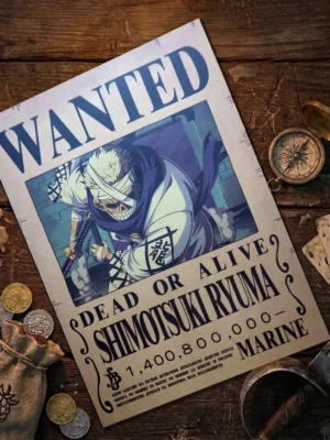 Ryuma_pirate Affiche Wanted Ryuma - One Piece format A3 papier vieilli
