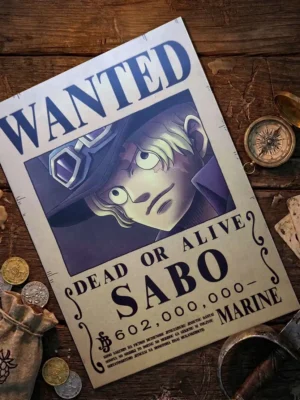 Sabo_pirate Affiche Wanted Sabo - One Piece format A3 papier vieilli