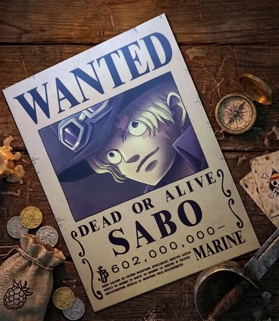 Sabo_pirate Affiche Wanted Sabo - One Piece format A3 papier vieilli