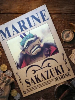Sakazuki_Akainu_pirate Affiche Wanted Akainu - One Piece format A3 papier vieilli