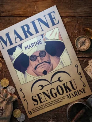 Sengoku_pirate Affiche Wanted Sengoku - One Piece format A3 papier vieilli