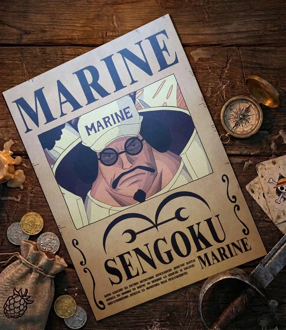 Sengoku_pirate Affiche Wanted Sengoku - One Piece format A3 papier vieilli