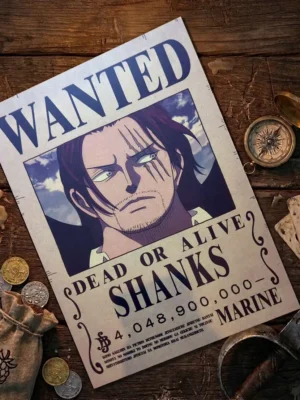 Shanks_pirate Affiche Wanted Shanks - One Piece format A3 papier vieilli
