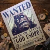 Usopp_pirate Affiche Wanted Usopp - One Piece format A3 papier vieilli