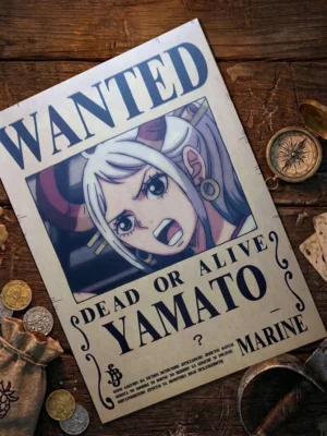 Yamato_pirate Affiche Wanted Yamato - One Piece format A3 papier vieilli